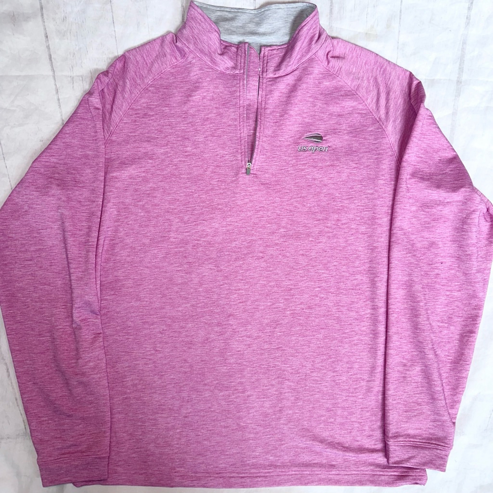 NWOT Women’s Large Peter Millar US Open Pink 1/4 Zip Pullover LS Top Shirt